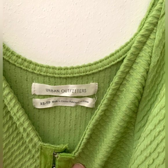 Urban Outfitters Lime Thermal Texture Hook and Eye Corset Front Crop Top Size XS - Picture 4 of 8